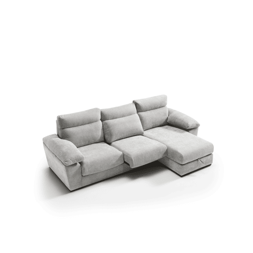 Chaise longue SOLIS dereita 4 lugares cinza claro
