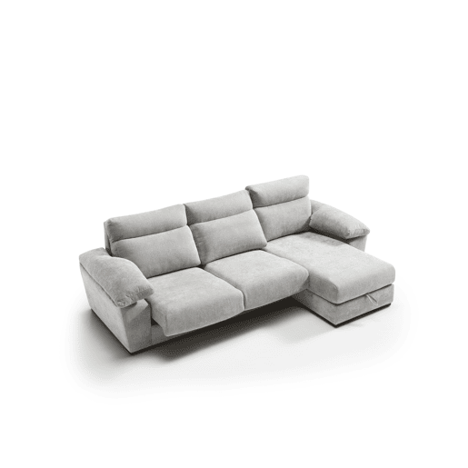 Chaise longue SOLIS dereita 4 lugares cinza claro