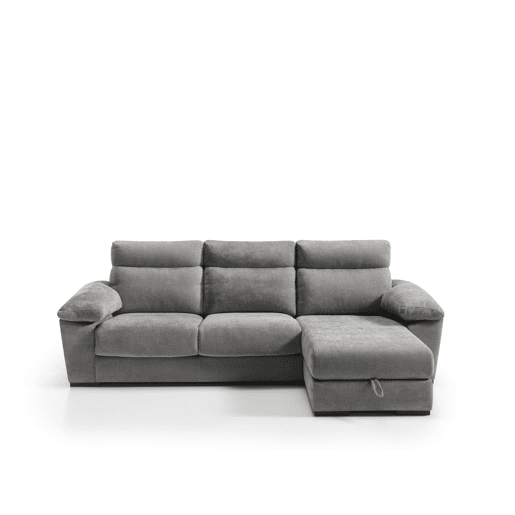 Chaise longue SOLIS dereita 4 lugares cinza médio