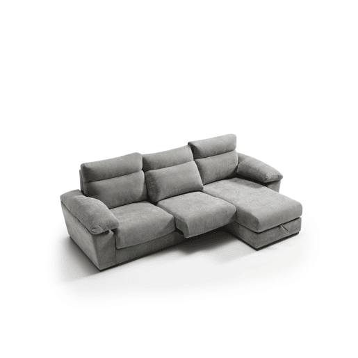 Chaise longue SOLIS dereita 4 lugares cinza médio
