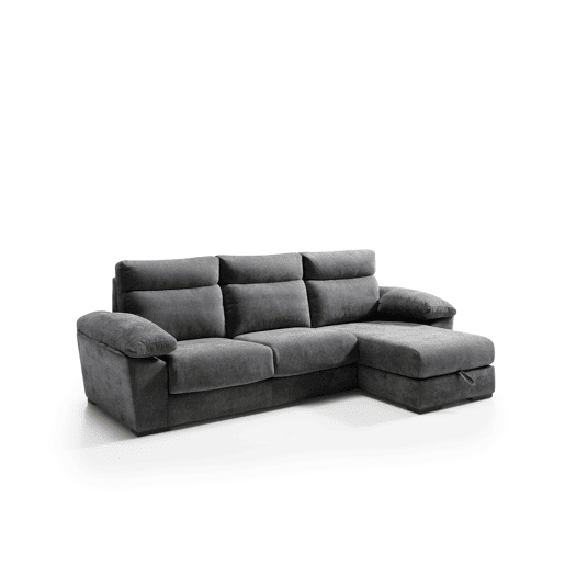 Chaise longue SOLIS dereita 4 lugares cinza escuro