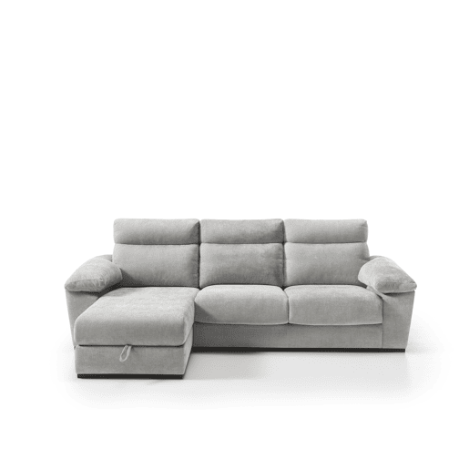 Chaise longue SOLIS esquerda 4 lugares cinza claro