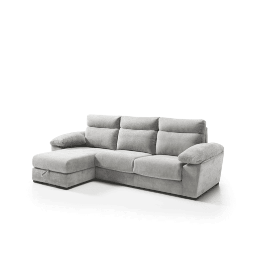 Chaise longue SOLIS esquerda 4 lugares cinza claro