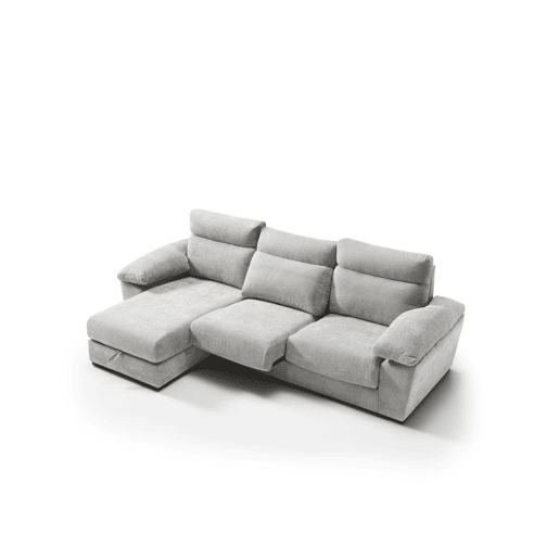 Chaise longue SOLIS esquerda 4 lugares cinza claro