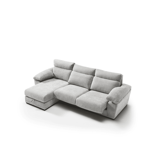 Chaise longue SOLIS esquerda 4 lugares cinza claro