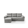 Chaise longue SOLIS esquerda 4 lugares cinza médio