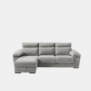 Chaise longue SOLIS esquerda 4 lugares cinza médio
