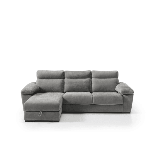 Chaise longue SOLIS esquerda 4 lugares cinza escuro