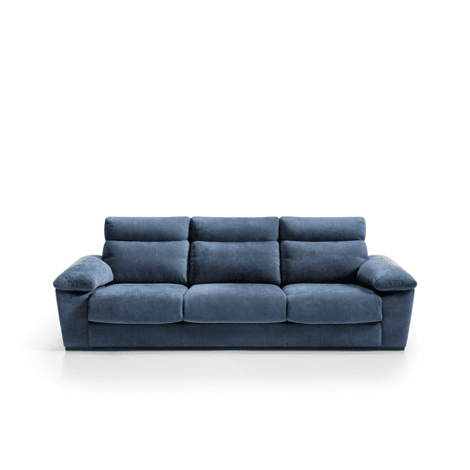 Sofá 4 lugares 3 assentos reclináveis SOLIS cor azul