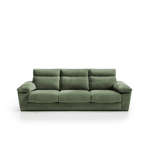 Sofá 4 lugares 3 assentos reclináveis SOLIS cor verde