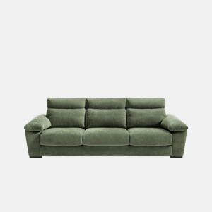 Sofá 4 lugares 3 assentos reclináveis SOLIS cor verde