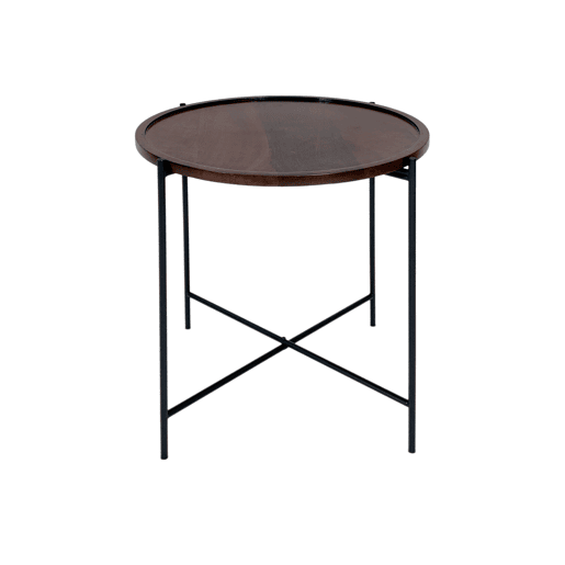 Mini mesa metal e madeira BERNET 48x42cm