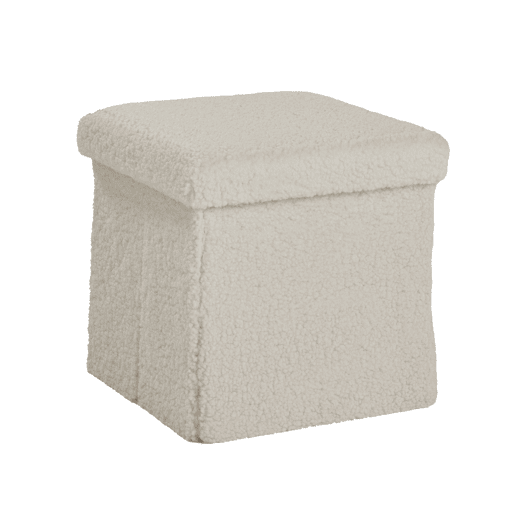 Puff dobrável TEDDY 38x38x38cm branco