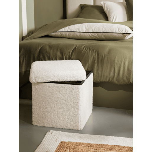 Puff dobrável TEDDY 38x38x38cm branco