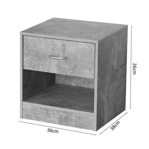 Mesa de cabeceira ONA 1 gaveta cor cinza