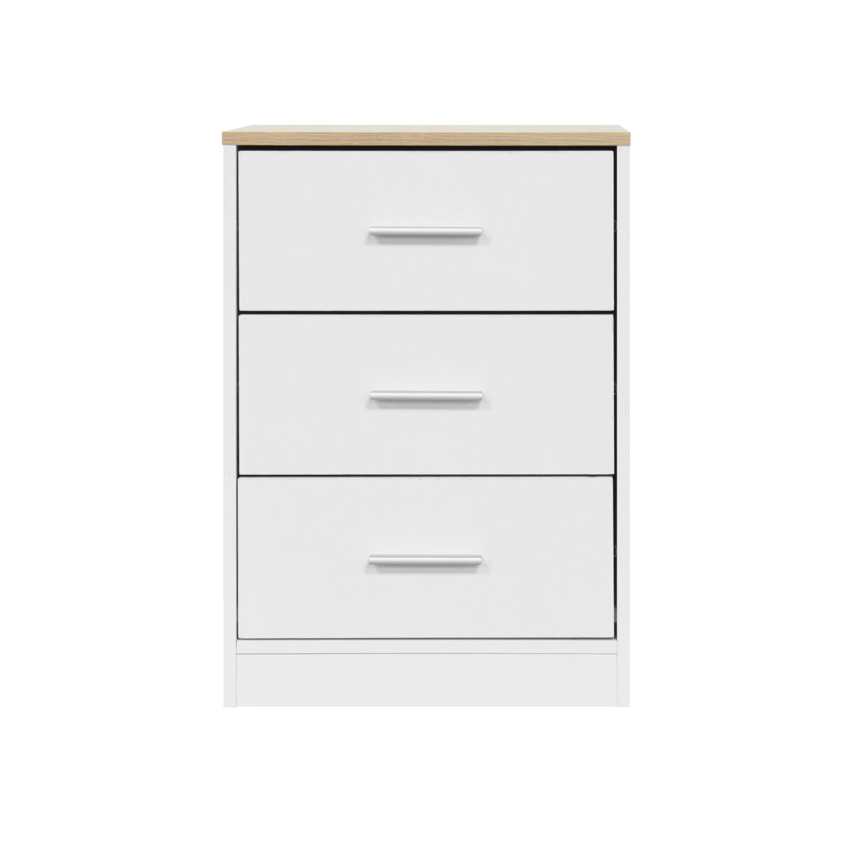 Mesita de noche yoko 3 cajones color blanco - conforama