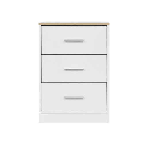 Mesa de cabeceira YOKO 3 gavetas cor branco