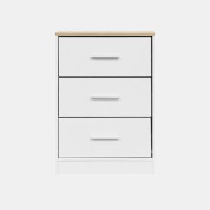 Mesa de cabeceira YOKO 3 gavetas cor branco