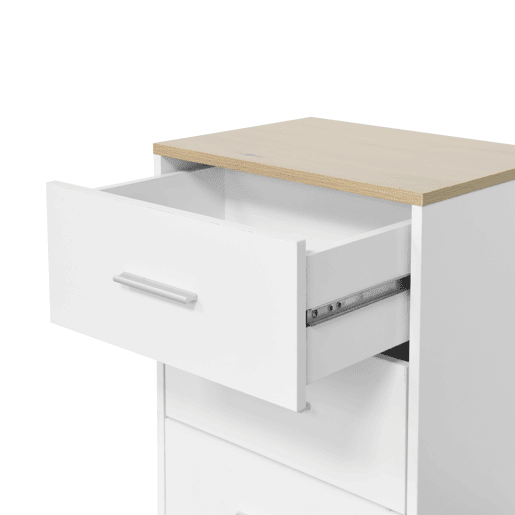 Mesa de cabeceira YOKO 3 gavetas cor branco