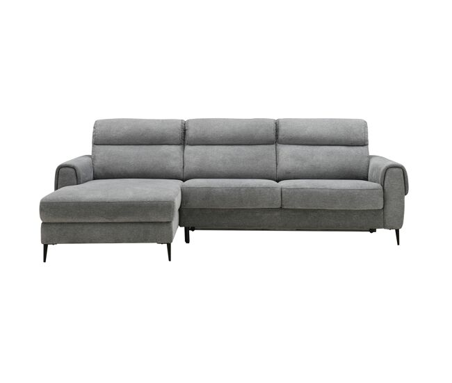 Chaise longue con cama ELIA izquierda 4 plazas gris