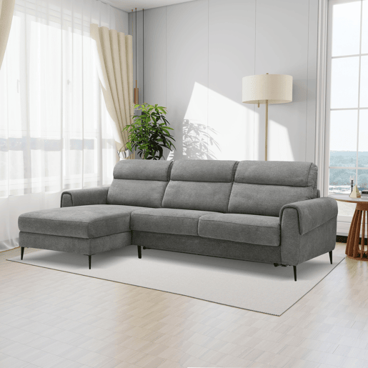 Chaise longue com cama ELIA esquerda 4 lugares cinza Chaise longue com cama ELIA esquerda 4 lugares cinza
