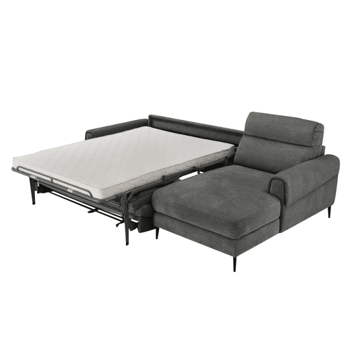 Chaise longue com cama ELIA esquerda 4 lugares cinza Chaise longue com cama ELIA esquerda 4 lugares cinza