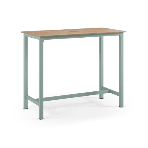 Mesa alta de cozinha ARIA em carvalho e pernas azul-marinho