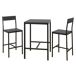 Conjunto de mesa alta con 2 taburetes JAMIE Conjunto de mesa alta con 2 taburetes JAMIE Negro