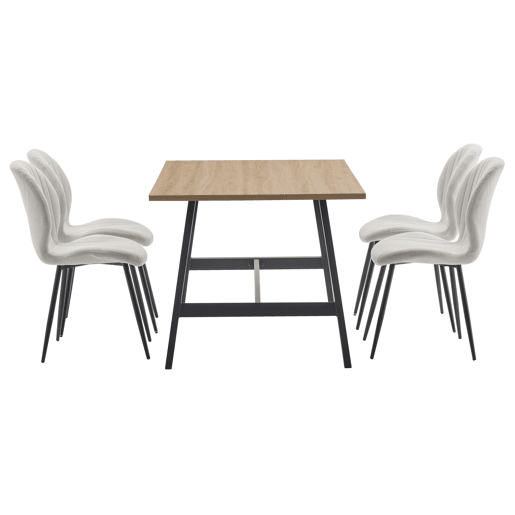 Conjunto de 1 mesa e 4 cadeiras de jantar em carvalho PRAGA