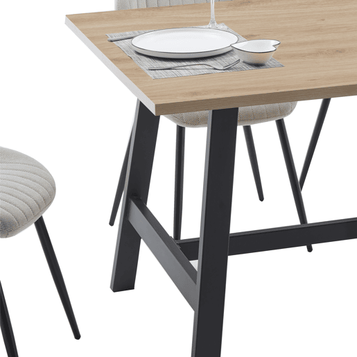 Conjunto de 1 mesa e 4 cadeiras de jantar em carvalho PRAGA