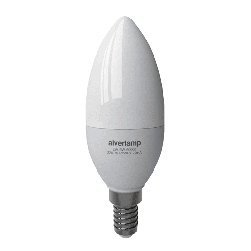 Lâmpada led VELA 6W E14 6000K marca ALVERLAMP Lâmpada led VELA 6W E14 6000K marca ALVERLAMP