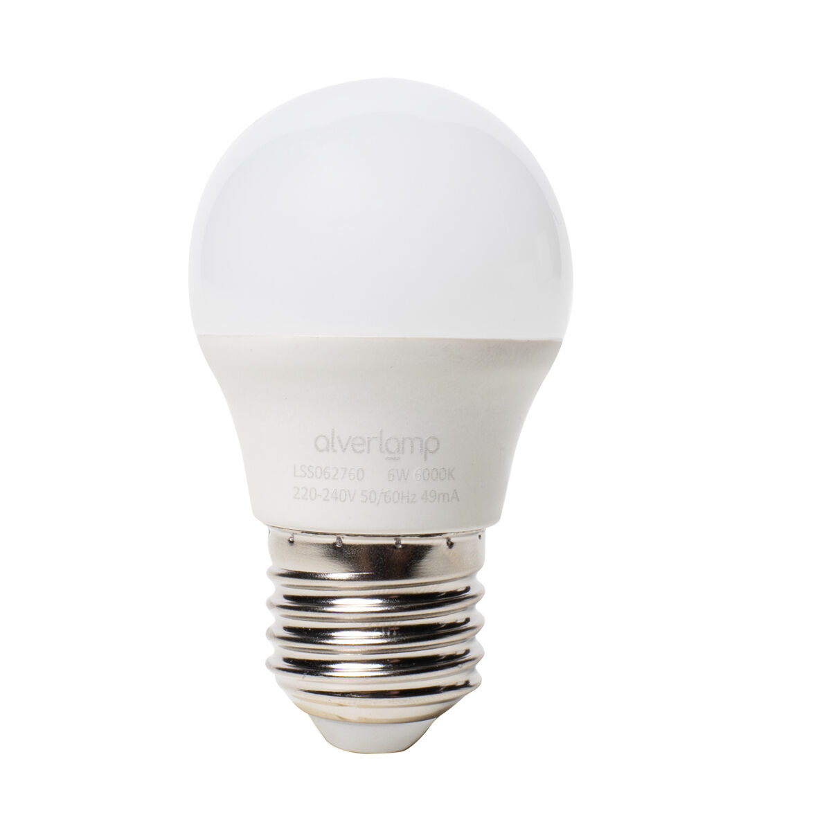 Bombilla led ESFÉRICA 6W E27 6000K marca ALVERLAMP
