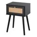 Mesita de noche NARO un cajón color negro Mesita de noche NARO un cajón color negro Negro/ Madera