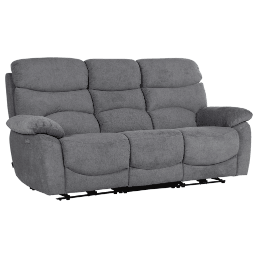 Sofá 3 lugares 2 assentos relax elétricos ESPRIT cinza escuro