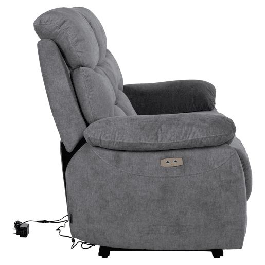 Sofá 3 lugares 2 assentos relax elétricos ESPRIT cinza escuro