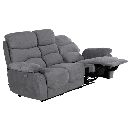 Sofá 3 lugares 2 assentos relax elétricos ESPRIT cinza escuro