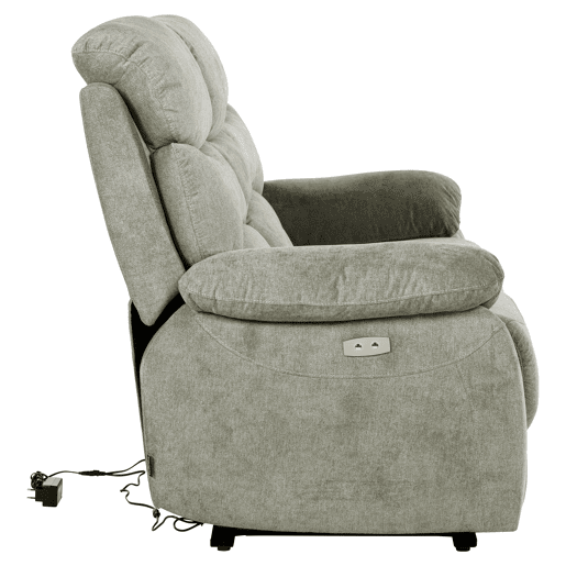 Sofá 3 lugares 2 assentos relax elétricos ESPRIT cinza bege Sofá 3 lugares 2 assentos relax elétricos ESPRIT cinza bege