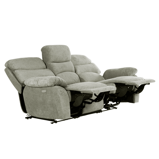 Sofá 3 lugares 2 assentos relax elétricos ESPRIT cinza bege Sofá 3 lugares 2 assentos relax elétricos ESPRIT cinza bege