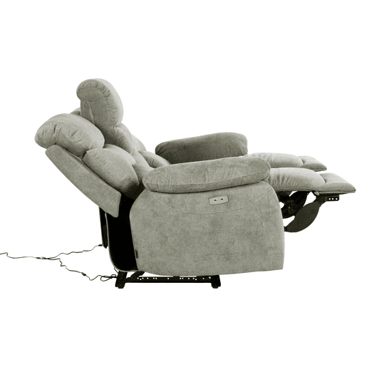 Sofá 3 lugares 2 assentos relax elétricos ESPRIT cinza bege Sofá 3 lugares 2 assentos relax elétricos ESPRIT cinza bege
