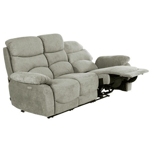Sofá 3 lugares 2 assentos relax elétricos ESPRIT cinza bege Sofá 3 lugares 2 assentos relax elétricos ESPRIT cinza bege
