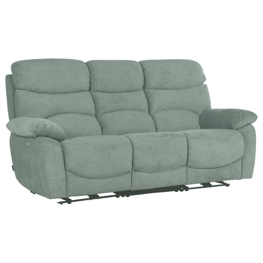 Sofá 3 lugares 2 assentos relax elétricos ESPRIT cinza verde