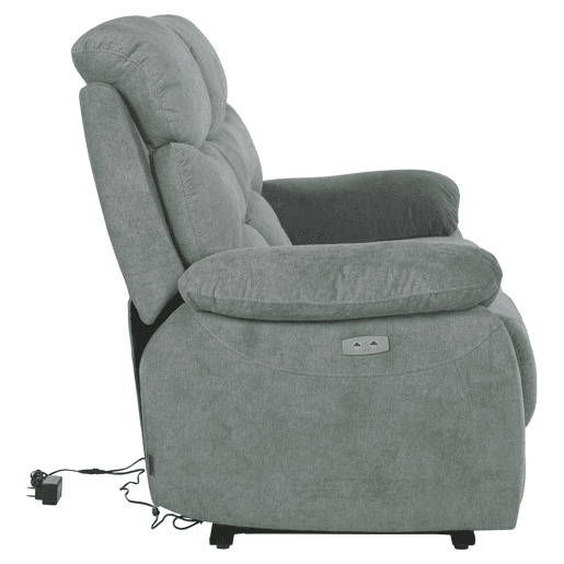 Sofá 3 lugares 2 assentos relax elétricos ESPRIT cinza verde