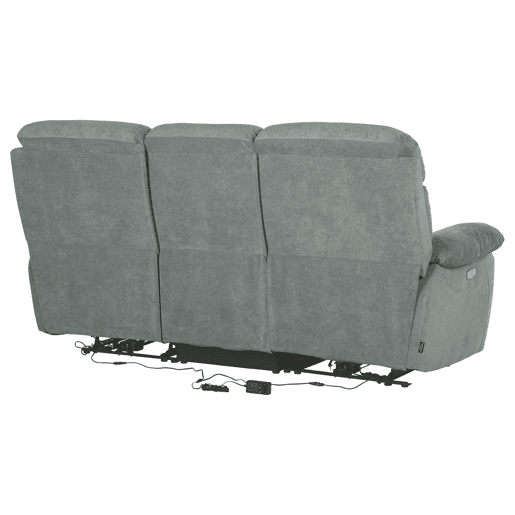 Sofá 3 lugares 2 assentos relax elétricos ESPRIT cinza verde