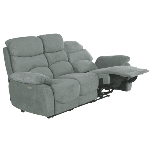 Sofá 3 lugares 2 assentos relax elétricos ESPRIT cinza verde