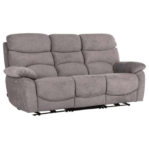 Sofá 3 lugares 2 assentos relax elétricos ESPRIT cinza vison