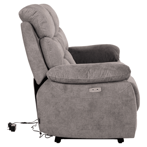 Sofá 3 lugares 2 assentos relax elétricos ESPRIT cinza vison