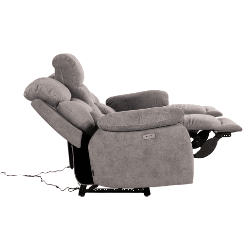 Sofá 3 lugares 2 assentos relax elétricos ESPRIT cinza vison