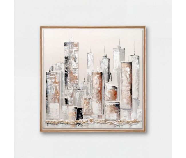 Pintura original con relieve chicago 96x96cm