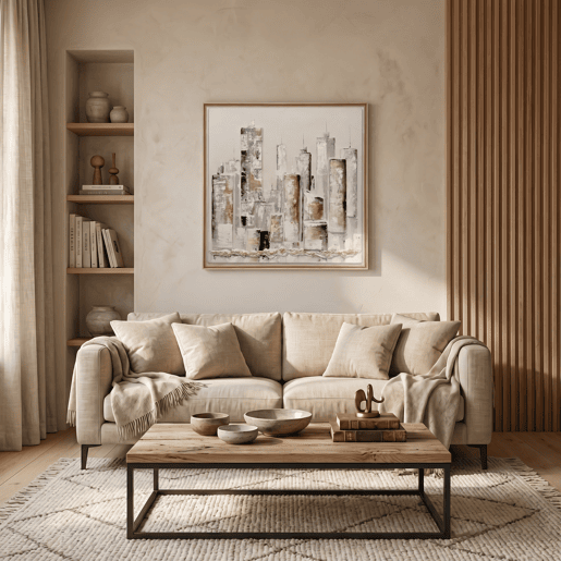 Pintura original com relevo CHICAGO 93cm marca MARCOMUEBLE