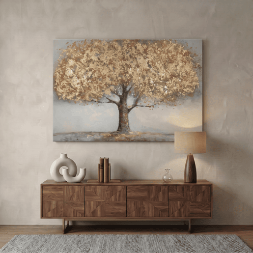 Pintura original ARBOL DORADO XXL 118cm da marca MARCOMUEBLE